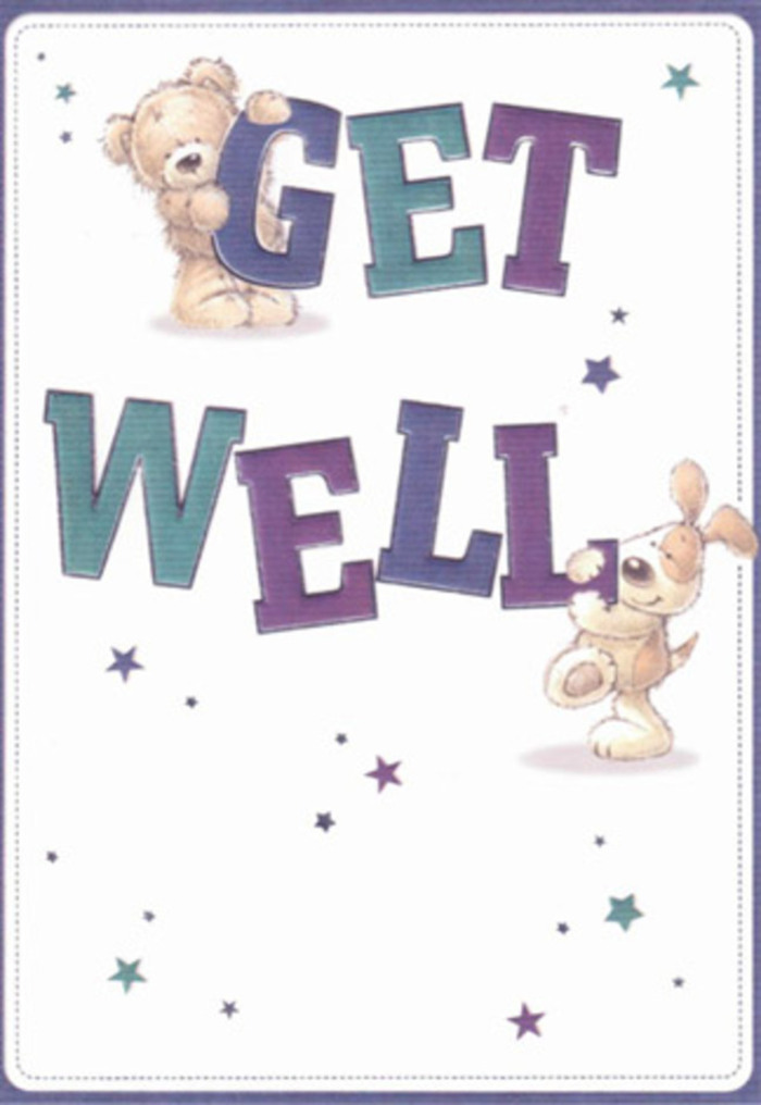 This get well card celebrates gentle encouragement with a delightful sense of artistry, echoing the close-knit warmth found throughout Wanstead Village. Framed by a scattering of playful stars, a bear and puppy nestle together, their amiable features rendered with soft, tactile detail-each fluffy contour as inviting as the petals of a hydrangea in a local garden. The robust hand-drawn letters-shaded in cheerful aquas and violets-anchor the scene, their confident presence reminiscent of signs welcoming guests to the heart of Wanstead. A faintly textured cream background highlights every brushstroke, delivering the sense of care and attention that defines both the card and our signature floral designs. Sending this card alongside a fresh bouquet from Flower Delivery Wanstead becomes a gesture that radiates hope and heartfelt care along Hermon Hill and beyond. Together, card and flowers offer a gentle, uplifting mood perfect for supporting a loved one's recovery.