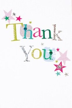 This thank you card is a true celebration of gratitude, blending vibrant colours and playful design in a way that feels uniquely at home in Wanstead. The phrase 'Thank You' is embroidered in bold, cheerful letters-each a different hue or pattern, some flashing with silvery glints, others adorned with tiny dots or stitched accents that suggest the skilled touch of a Wanstead artisan. Around this, stars scatter in lively bursts of magenta, teal, and gold, bringing to mind confetti fluttering over Christchurch Green after a summer fair. The card's white backdrop is pristine, spotlighting each colourful flourish and lending a feeling of bright optimism-the same sort of energetic friendliness you'll find up and down Wanstead High Street. There's a texture to the card that feels almost handcrafted, making it easy to picture it nestled beside an abundant bouquet from a local florist. Every detail embodies thoughtful creativity and a personal touch; together, card and flowers form a thank you that feels both reassured and genuinely heartfelt, mirroring the caring bonds that define the Wanstead community.