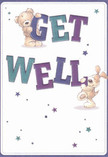 Bright, joyful, and brimming with positivity, this get well card brings a loving touch to Wanstead's caring community. At the centre, a charming teddy bear and an exuberant puppy come to life, their soft fur and playful poses suggesting a cosy embrace as they prop up the luminous, colour-blocked letters spelling 'Get Well.' Vivid indigos and teals dance against a creamy white background, their cheerful glow reminiscent of spring mornings by the Wanstead Flats. Twinkling stars of blue and purple are scattered with delight, echoing the sparkle of dewdrops on freshly cut flowers. The artful details capture the kind of warmth and reassurance you'd find in a hand-delivered bouquet waiting on a neighbour's doorstep. This card's comforting illustration is more than a kind thought; it's an invitation to recovery, a little piece of kindness from Wanstead for anyone in need of cheer.